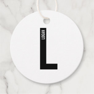 Modern personlig fet monogram och namn gåvor etiketter