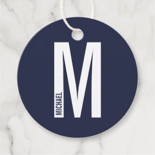 Modern Personlig Fet Monogram och Namn Gåvor Etiketter