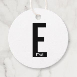 Modern personlig fet monogram och namn gåvor etiketter