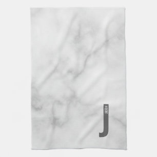 Modern personlig fet monogram och namn kökshandduk