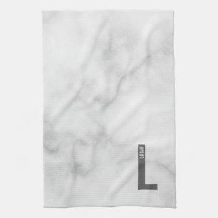 Modern personlig fet monogram och namn kökshandduk