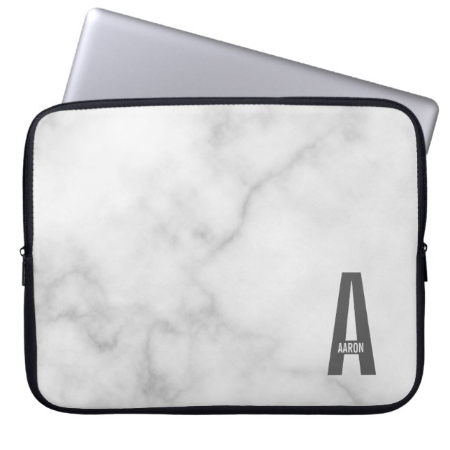 Modern personlig fet monogram och namn laptop fodral (Framsidan)