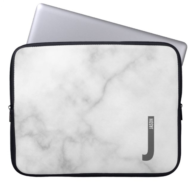 Modern personlig fet monogram och namn laptop fodral (Framsidan)