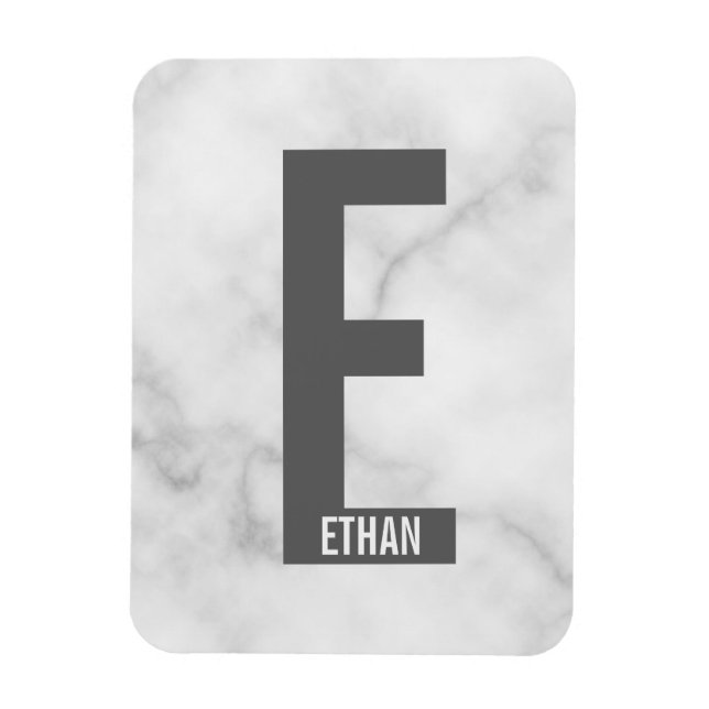 Modern personlig fet monogram och namn magnet (Vertikal)
