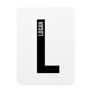 Modern personlig fet monogram och namn magnet