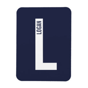 Modern personlig fet monogram och namn magnet