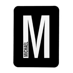 Modern Personlig, fet Monogram och Namn Magnet