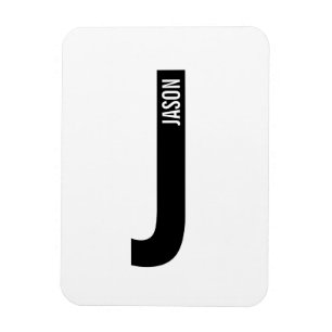 Modern personlig fet monogram och namn magnet