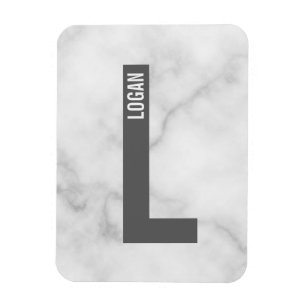 Modern personlig fet monogram och namn magnet