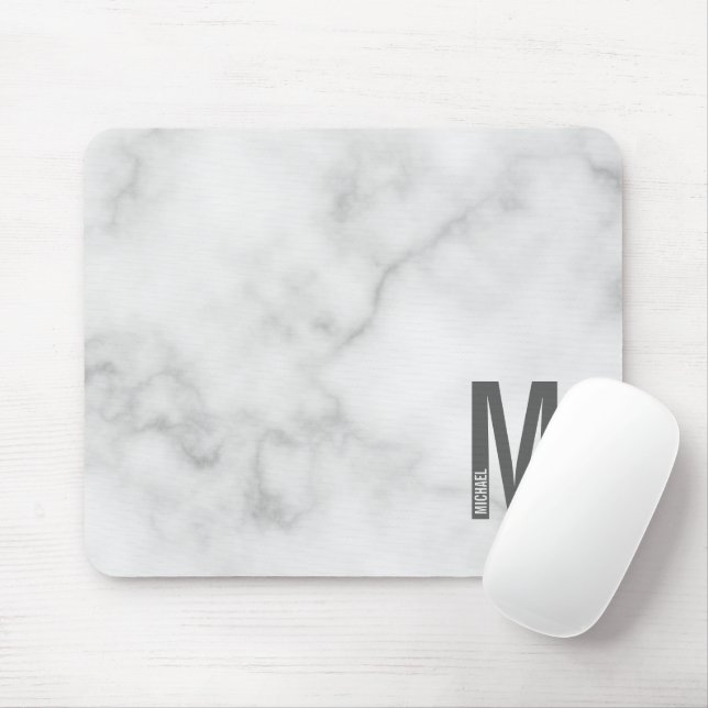 Modern personlig fet monogram och namn musmatta (Med mus)