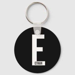 Modern personlig fet monogram och namn nyckelring