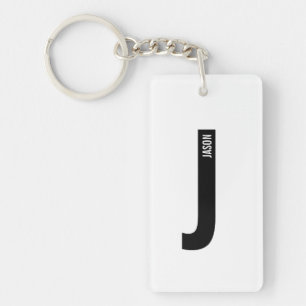 Modern personlig fet monogram och namn nyckelring