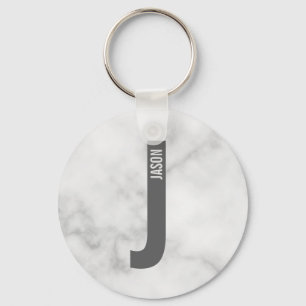 Modern personlig fet monogram och namn nyckelring