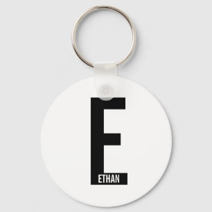 Modern personlig fet monogram och namn nyckelring