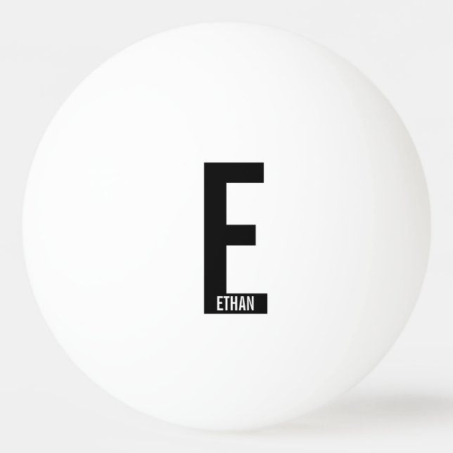 Modern personlig fet monogram och namn pingisboll (Framsidan)