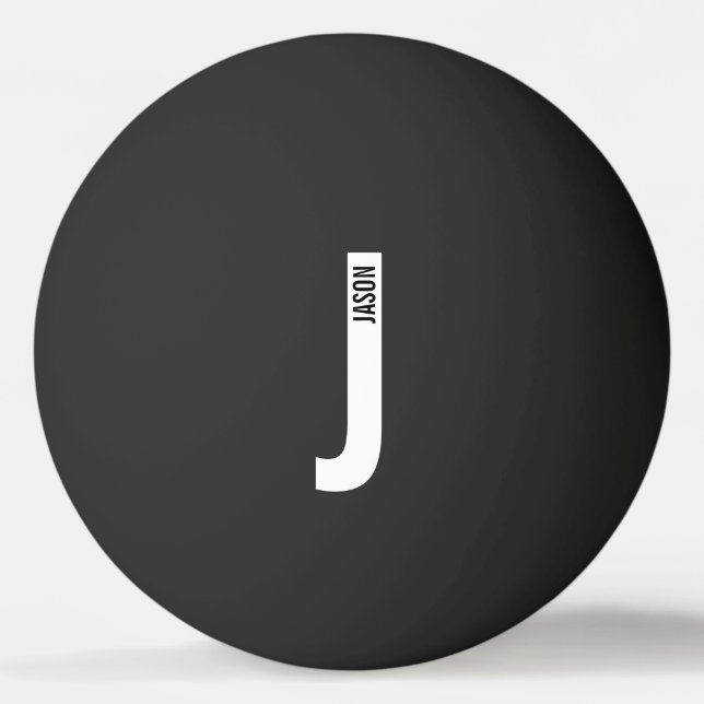 Modern personlig fet monogram och namn pingisboll (Framsidan)