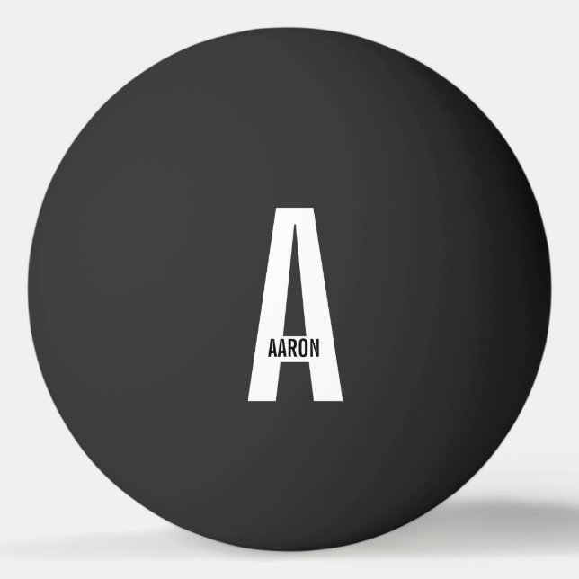 Modern personlig fet monogram och namn pingisboll (Framsidan)