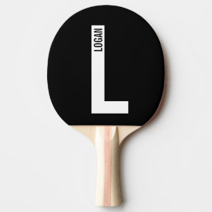 Modern personlig fet monogram och namn pingisracket