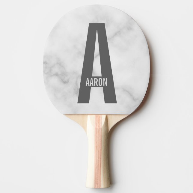 Modern personlig fet monogram och namn pingisracket (Framsidan)