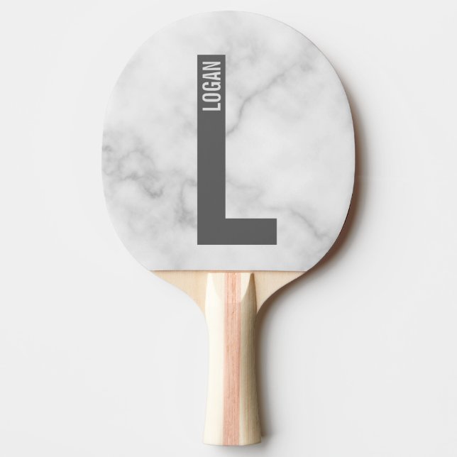 Modern personlig fet monogram och namn pingisracket (Framsidan)