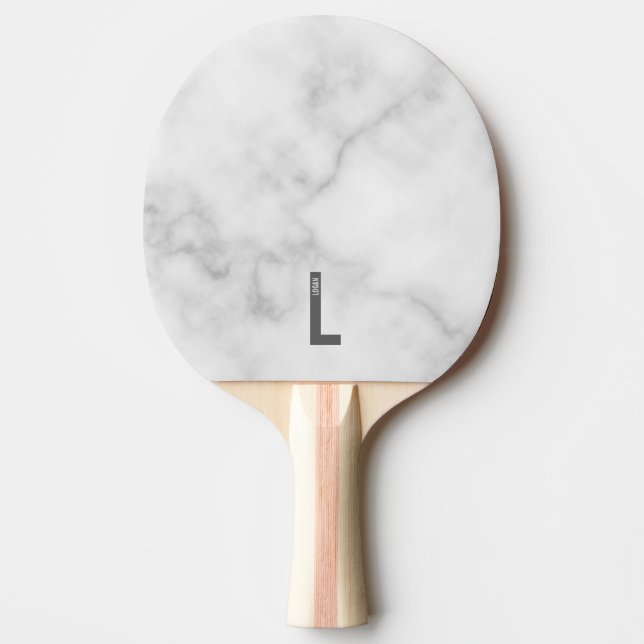 Modern personlig fet monogram och namn pingisracket (Framsidan)