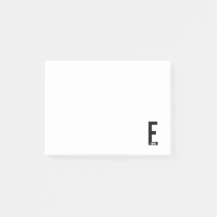 Modern personlig fet monogram och namn post-it block