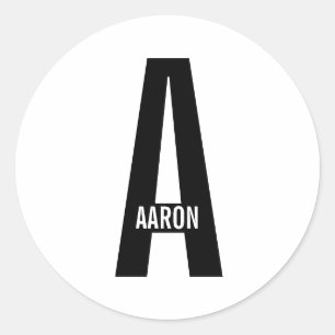 Modern personlig fet monogram och namn runt klistermärke