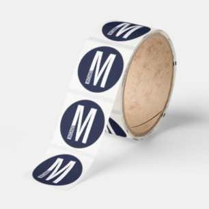 Modern personlig fet monogram och namn runt klistermärke