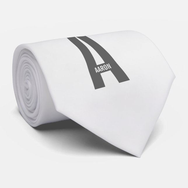 Modern personlig fet monogram och namn slips (Rullad)