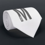 Modern personlig fet monogram och namn slips<br><div class="desc">Modern monogramdesign med personlig monogrambokstav "M" och namn i modern fet sans-serif-teckensnittsstil.</div>