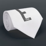 Modern personlig fet monogram och namn slips<br><div class="desc">Modern monogramdesign med personlig monogrambokstav "E" och namn i modern fet sans serif-teckensnittsstil.

Perfekt gåva till honom,  fadersdagspresent,  groomsman-gåva med mera.</div>