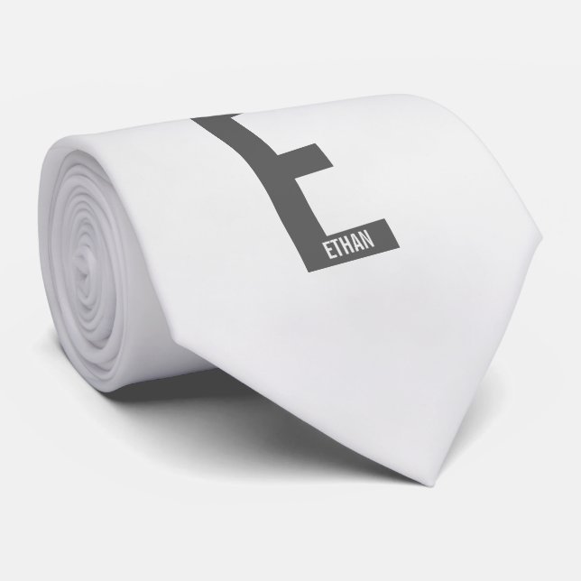 Modern personlig fet monogram och namn slips (Rullad)