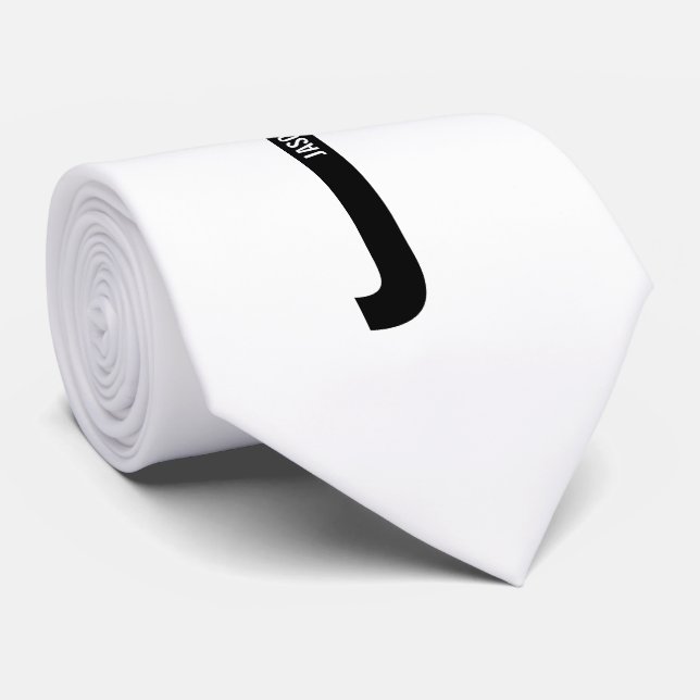 Modern Personlig Fet Monogram och Namn Slips (Rullad)