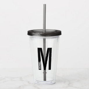 Modern Personlig, fet Monogram och Namn Take Away Mugg