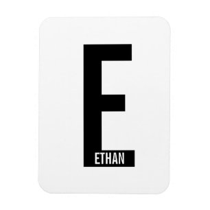 Modern personlig fet stil monogram och namn magnet