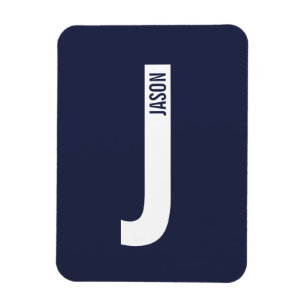 Modern personlig fetmonogram och namn magnet