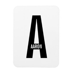 Modern personlig fetmonogram och namn magnet
