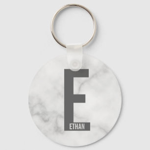 Modern personlig fetmonogram och namn nyckelring