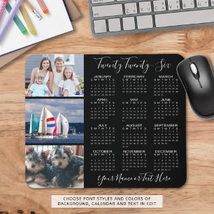 Modern Personlig för 2023-kalender 3-fotoskript Musmatta
