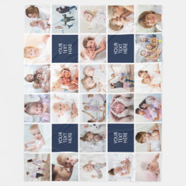 Modern Personlig för 26 fotokollage-Anpassningsbar Fleecefilt