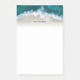 Modern Personlig för blå havsvåg Post-it Block