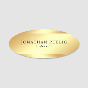 Modern Personlig för Faux Guld Elegant Namnbricka