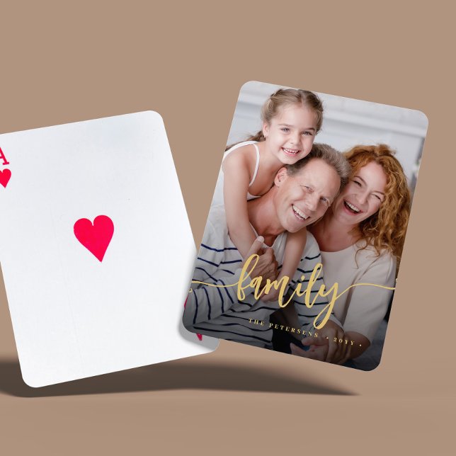 Modern personlig för fotoskript i familjen casinokort (Skapare uppladdad)