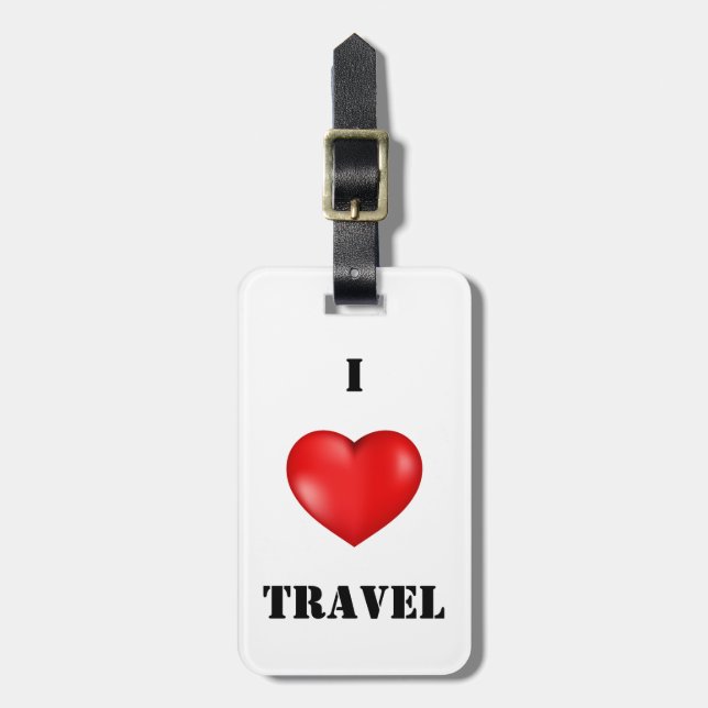 Modern personlig för resor i trendig I kärlek Bagagebricka (Vertikal Framsida)