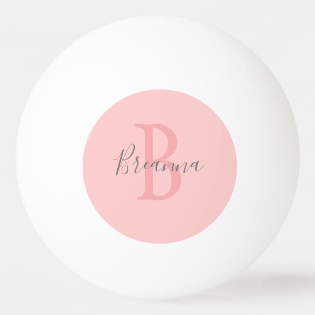 Modern Personlig för  Rosa, monogram skript Pingisboll (Framsidan)