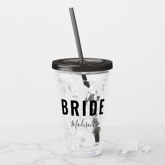 Modern Personlig för svartskriftshantering i Bride Take Away Mugg (Framsida Ice)