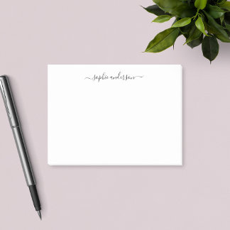 Modern Personlig för Trendig Calligraphy Script Post-it Block