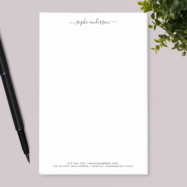 Modern Personlig för Trendig Calligraphy Script Post-it Block (Skapare uppladdad)