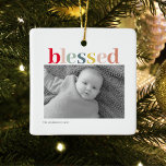 Modern personlig foto | Färgbläck Julgransprydnad Keramik<br><div class="desc">Modern personlig foto | Färgbläck</div>
