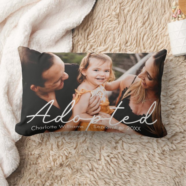 Modern Personlig Fotoadoption Lumbarkudde (Filt)